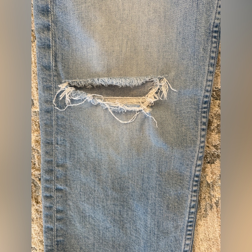 MOTHER Superior The Tomcat High-Rise Straight Distressed Jeans in The Confession - Picture 10 of 14